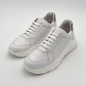 Pollini - Sneakers - Homme - Cuir - blanc - semelle gomme design  1