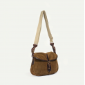 Bleu de Chauffe - Musette du Pêcheur XS - Cuir Velours - Tabac 3
