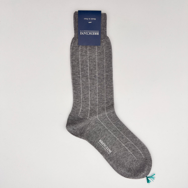 Bresciani - Chaussettes - Courtes - Gris - Rayure - 049 1