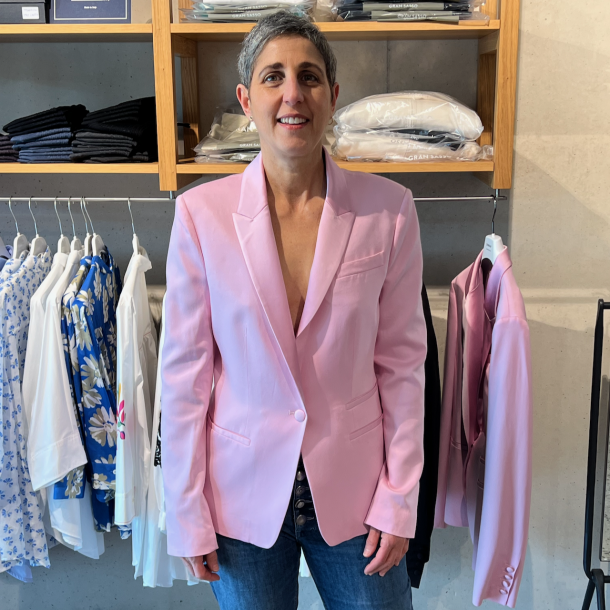 DONDUP - Veste Smoking Col Satin Rose 1
