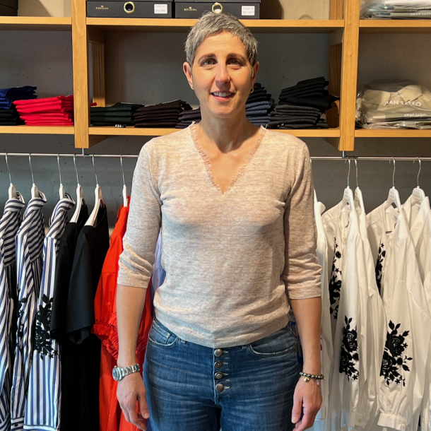 GRAN SASSO - Pull Col V et Manches 3/4 en Lin - Coloris Corde 010 1