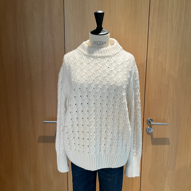 GRAN SASSO - Pull Col Rond Maille Brodée - Blanc - 10267/23867- couleur 004 1