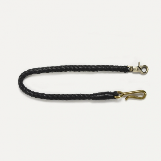 Bleu de Chauffe - Porte Clé Tressé Hook L - Cuir - Noir 1