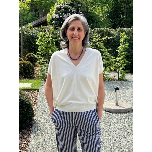 GRAN SASSO - Pullover Femme Col V - écru - 44210/24310 - col 004