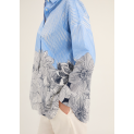 ROSSO 35 - Chemise Bleu Ciel et Blanc Motif Fleurs Noir et Blanc - 100 % Coton - Made in Italy - HS62063000 4
