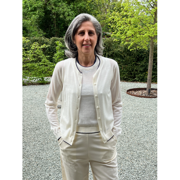 GRAN SASSO - Twin set - Blanc col 005 et Liseret Noir 1