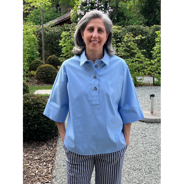 GRAN SASSO - Polo Chemise 4 Boutons - Bleu Ciel 1