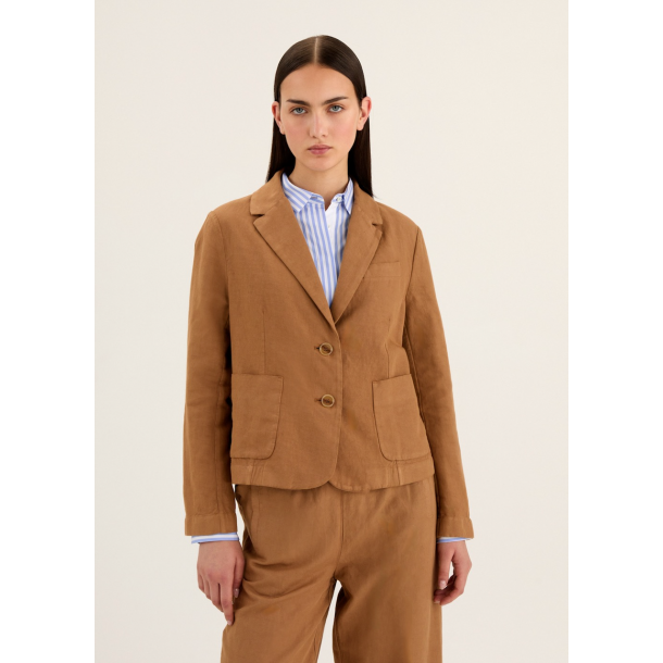 ROSSO 35 - Veste - Marron Clair - 55 % Coton 45 % Lin - Made in Italy - HS62043200 1