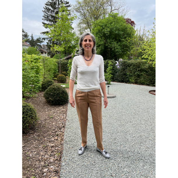 ROSSO 35 - Pantalon - Marron Clair - 55 % Coton 45 % Lin - Made in Italy - HS62046200 1