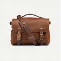 Bleu de Chauffe - Sac Postier Eclair S - Cuir - Brun Ambré 2