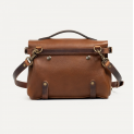 Bleu de Chauffe - Sac Postier Eclair S - Cuir - Brun Ambré 3