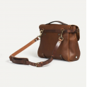 Bleu de Chauffe - Sac Postier Eclair M - Cuir - Brun Ambré 4