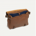 Bleu de Chauffe - Sac Postier Eclair M - Cuir - Brun Ambré 3