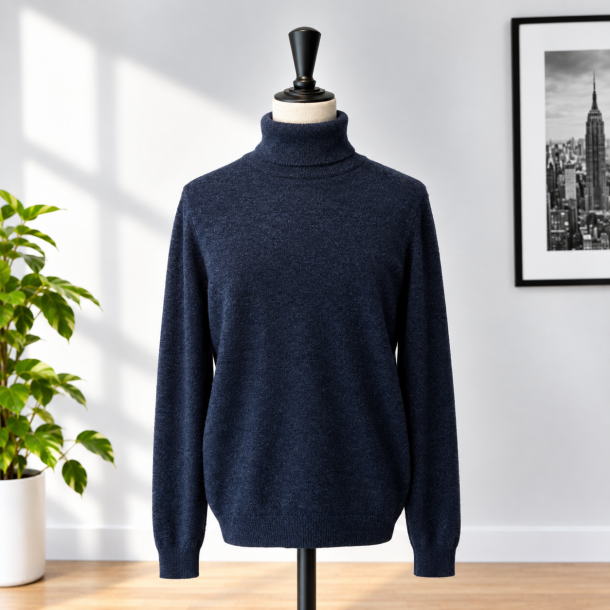 GRAN SASSO HOMME - Pull Col Roulé 55157 / 19690 couleur 589 Bleu 2