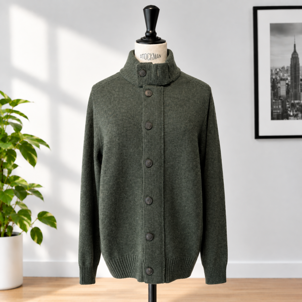 GRAN SASSO HOMME - Veste Col Montant Zippé et boutonnés 23170 / 25025 couleur 496 Vert 2