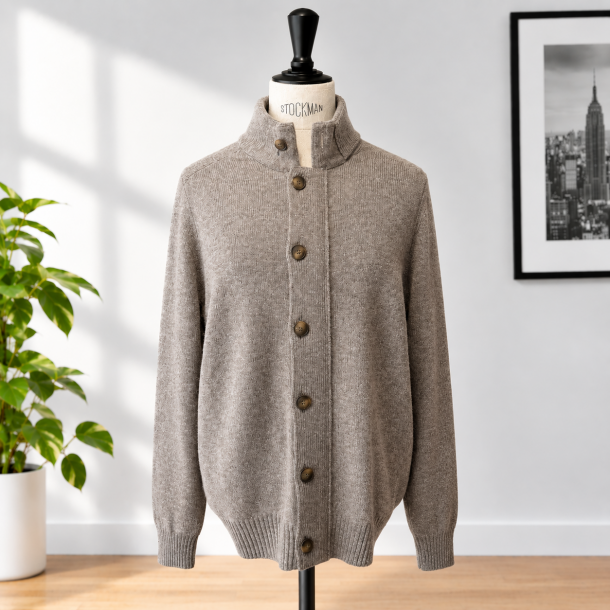 GRAN SASSO HOMME - Veste Col Montant Zippé et boutonnés 23170 / 25025 couleur 017 Taupe 2