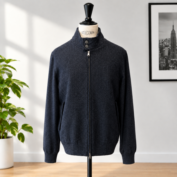 GRAN SASSO HOMME - Blouson Zippé Shetland 78186 / 62802 Couleur 598 Bleu 2