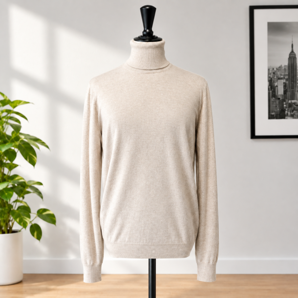 GRAN SASSO HOMME - Pull Col Roulé 43163 / 16401 couleur 112 Beige 2
