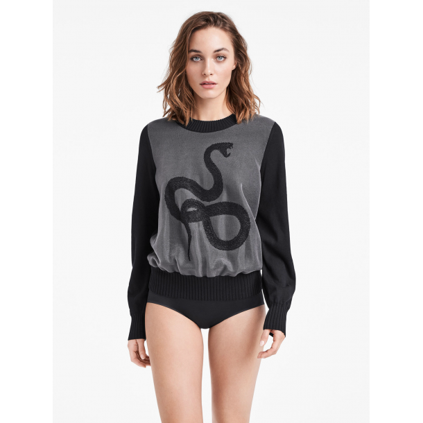 Wolford - Countershade pullover Black - Pull - Snake - Noir Argent 1