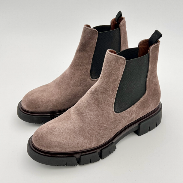 Fratelli Rossetti - Boots - Azir Vigona - Velours Taupe Marron - Semelle Gomme Design 1