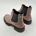 Fratelli Rossetti - Boots - Azir Vigona - Velours Taupe Marron - Semelle Gomme Design 3