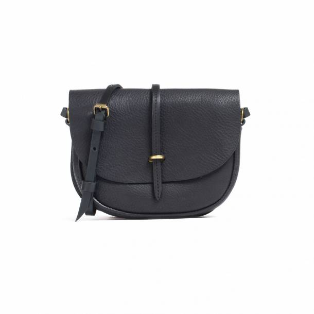 Bleu de Chauffe - Mini Sac Postier Java - Cuir - Noir 1