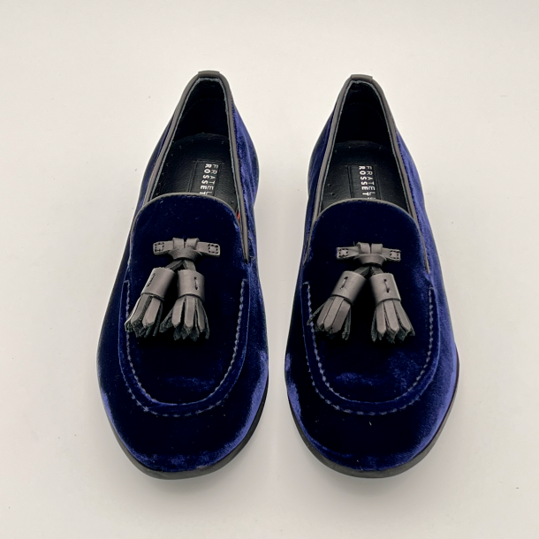Fratelli Rossetti - Mocassin - Velours ocean - Marine - Semellle Gomme 1