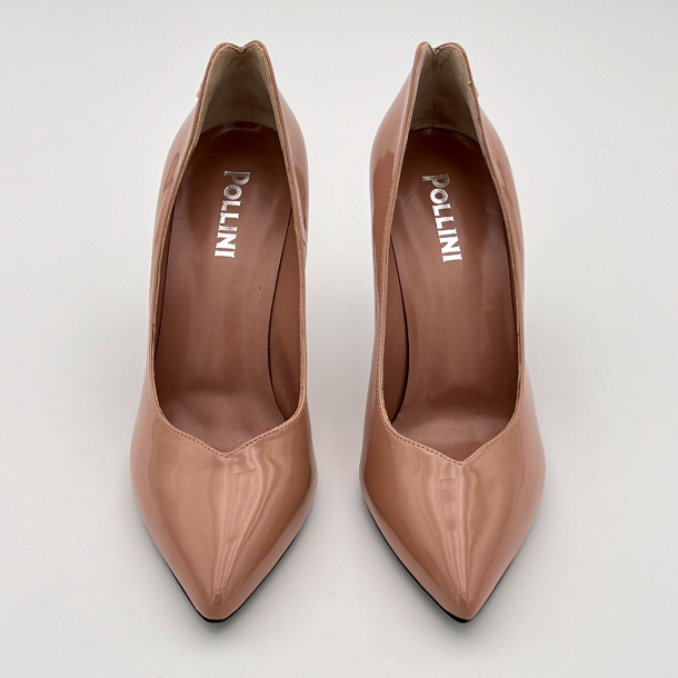 Pollini - Escarpins - Cuir Vernis Cameo Nude - Talon 85 mm  1