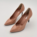 Pollini - Escarpins - Cuir Vernis Cameo Nude - Talon 85 mm  2