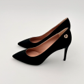Pollini - Escarpins - Cuir Velours Noir - Talon 85 mm  3