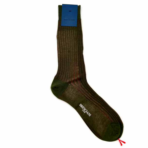 Bresciani - Chaussettes - Courtes - Vert Militare - 037 1