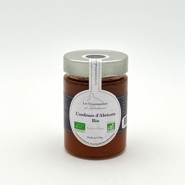 Confiture d'abricots Biologiques grand pot verre 370 grs 1