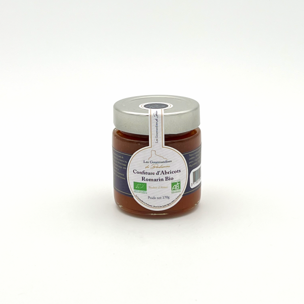 Confiture d'abricots Romarin Biologiques petit pot verre 170 grs 1