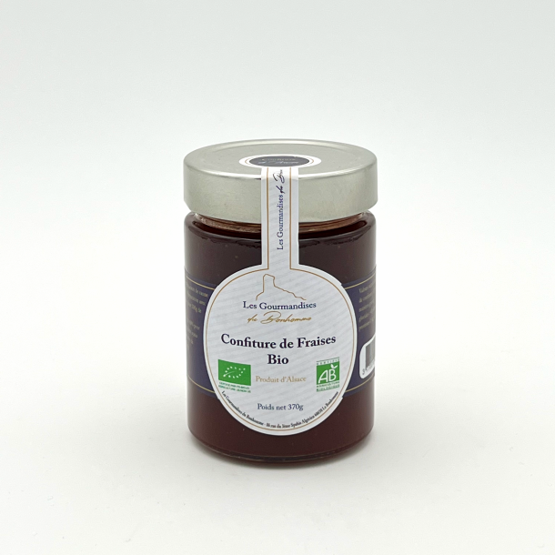 Confiture Fraises Biologiques grand pot verre 370 grs 1